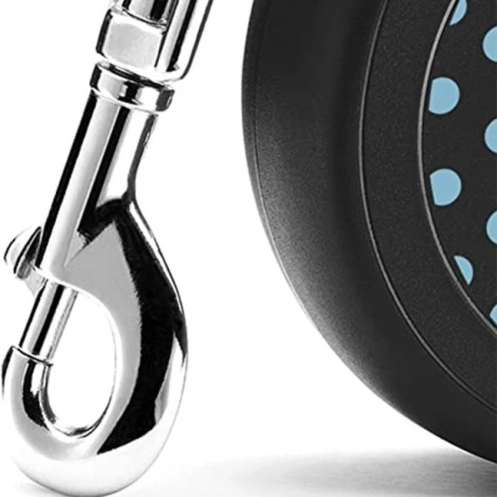 Lesa retractabila cu fir Flexi Fun Dots M Albastru